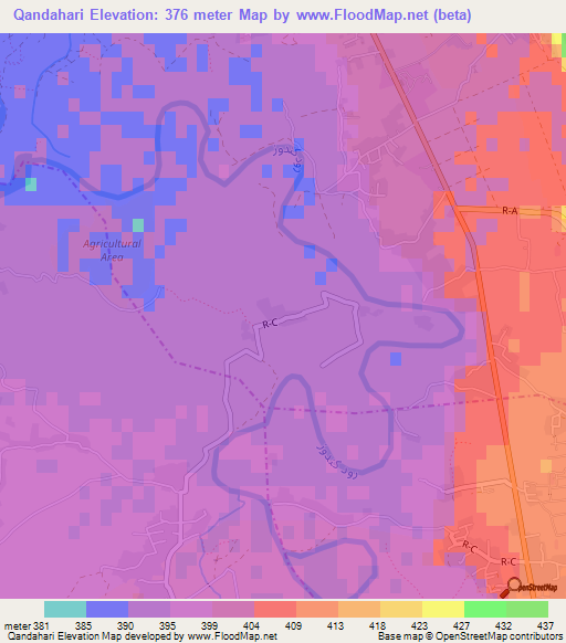 Qandahari,Afghanistan Elevation Map