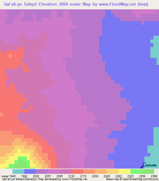 Qal`ah-ye Safayd,Afghanistan Elevation Map