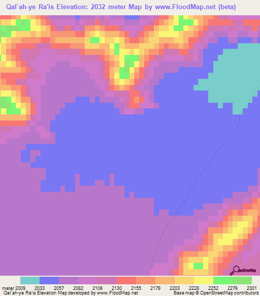 Qal`ah-ye Ra'is,Afghanistan Elevation Map