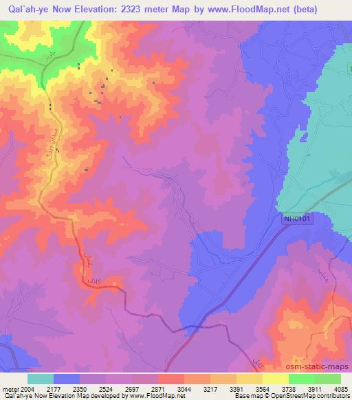 Qal`ah-ye Now,Afghanistan Elevation Map