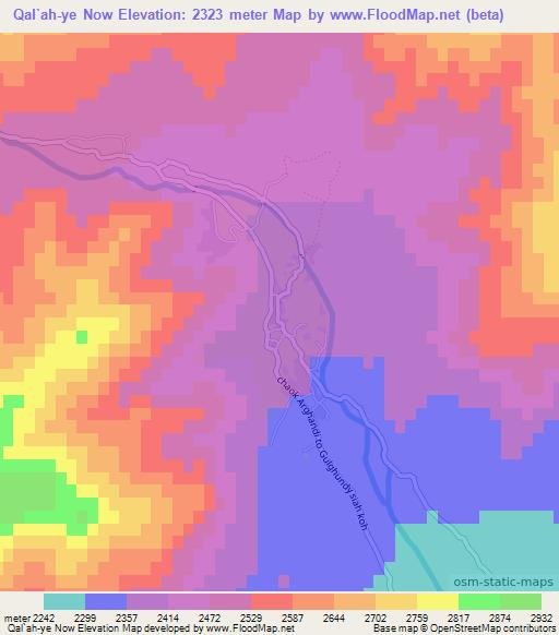 Qal`ah-ye Now,Afghanistan Elevation Map