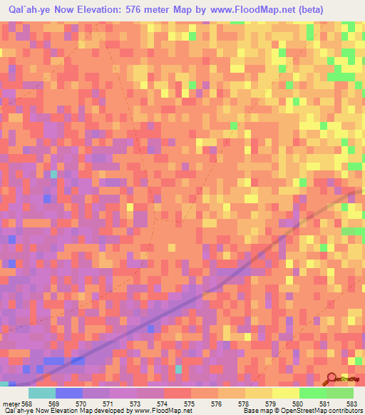 Qal`ah-ye Now,Afghanistan Elevation Map