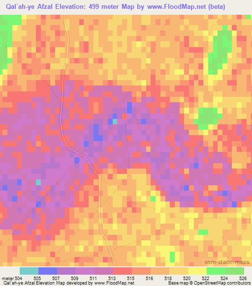 Qal`ah-ye Afzal,Afghanistan Elevation Map