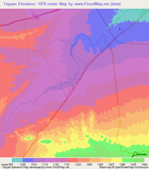 Tayqan,Iran Elevation Map