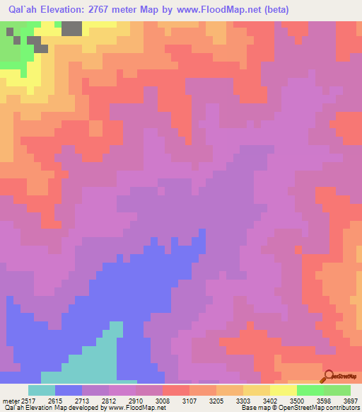 Qal`ah,Afghanistan Elevation Map