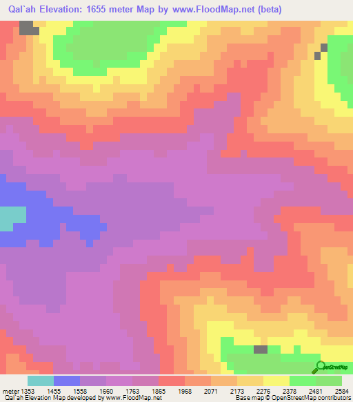Qal`ah,Afghanistan Elevation Map