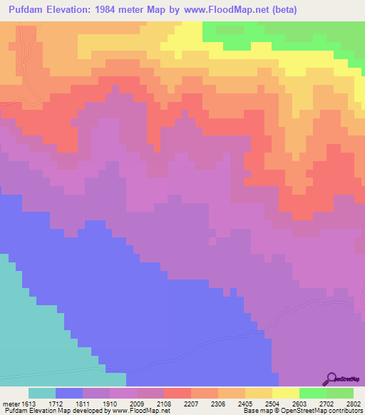 Pufdam,Afghanistan Elevation Map