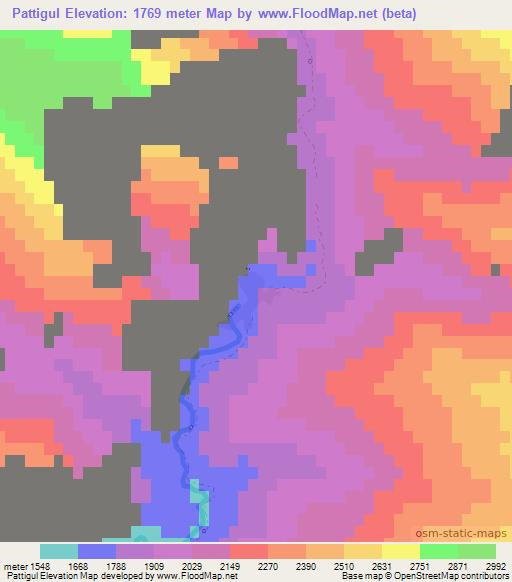 Pattigul,Afghanistan Elevation Map