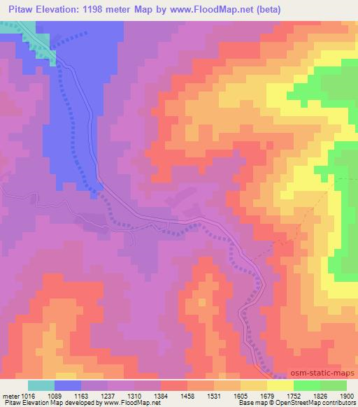 Pitaw,Afghanistan Elevation Map