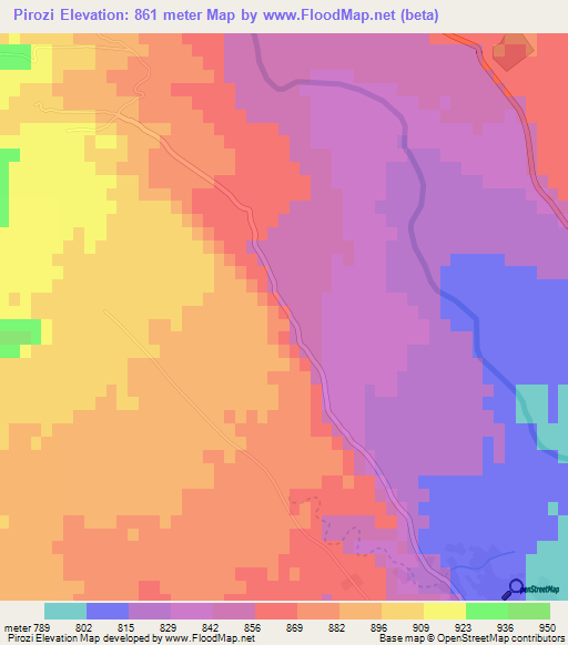 Pirozi,Afghanistan Elevation Map