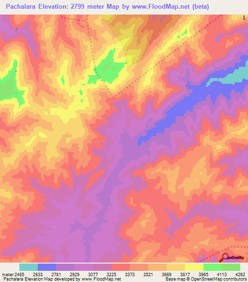 Pachalara,Afghanistan Elevation Map