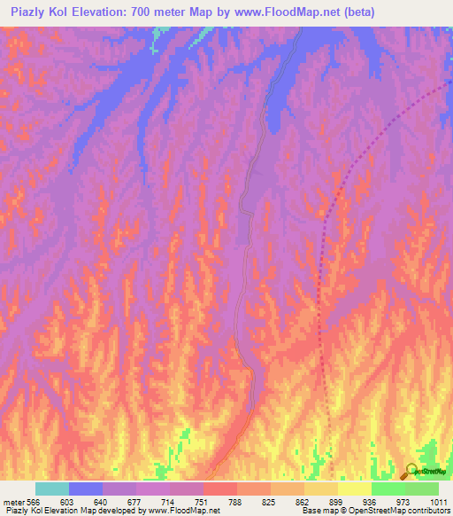 Piazly Kol,Afghanistan Elevation Map