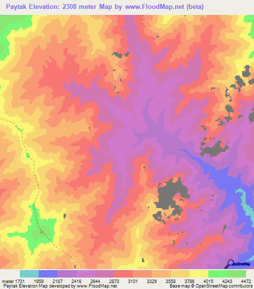 Paytak,Afghanistan Elevation Map