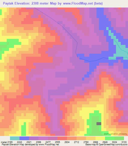 Paytak,Afghanistan Elevation Map