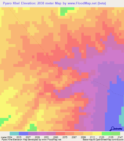 Pyaro Khel,Afghanistan Elevation Map