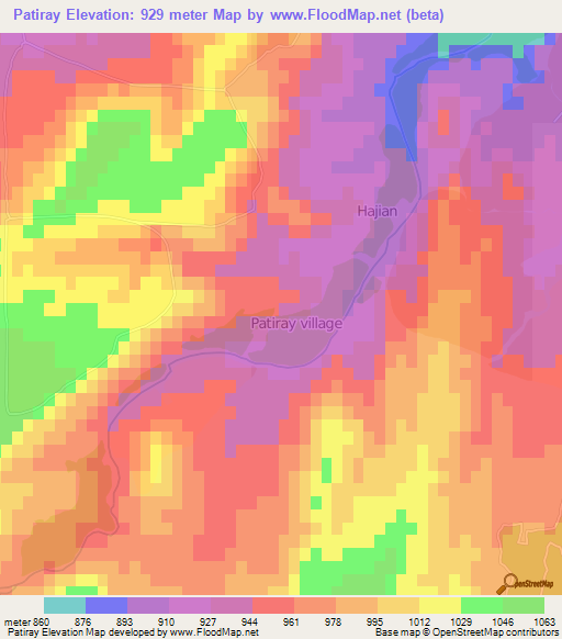Patiray,Afghanistan Elevation Map
