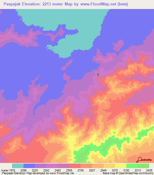Paspajak,Afghanistan Elevation Map