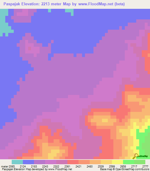 Paspajak,Afghanistan Elevation Map