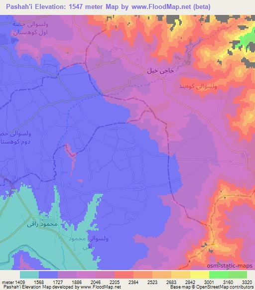 Pashah'i,Afghanistan Elevation Map