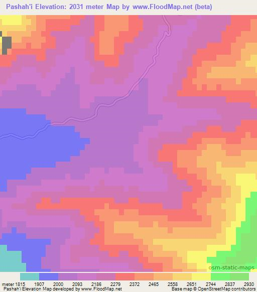 Pashah'i,Afghanistan Elevation Map