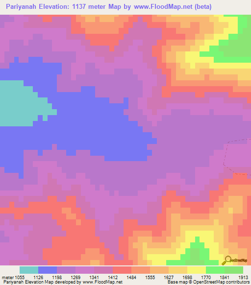 Pariyanah,Afghanistan Elevation Map