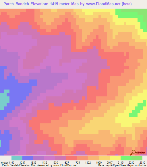 Parch Bandeh,Afghanistan Elevation Map