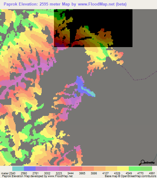 Paprok,Afghanistan Elevation Map