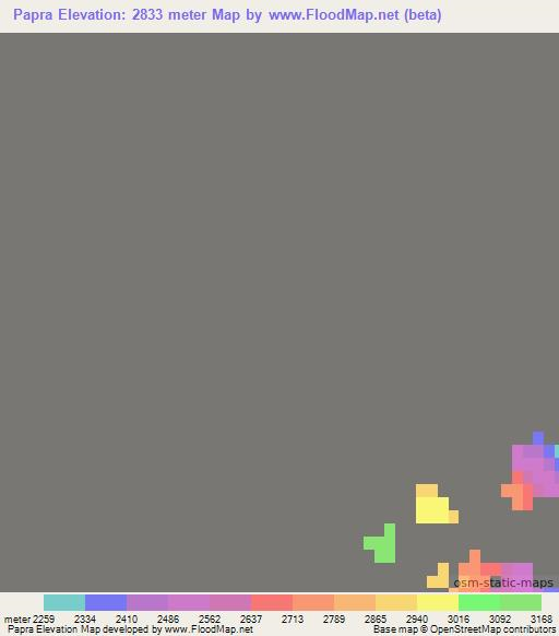 Papra,Afghanistan Elevation Map