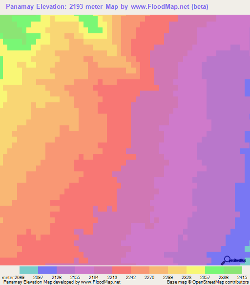 Panamay,Afghanistan Elevation Map
