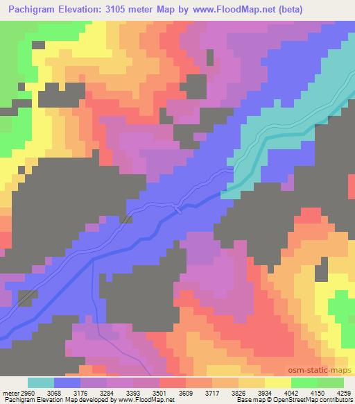 Pachigram,Afghanistan Elevation Map
