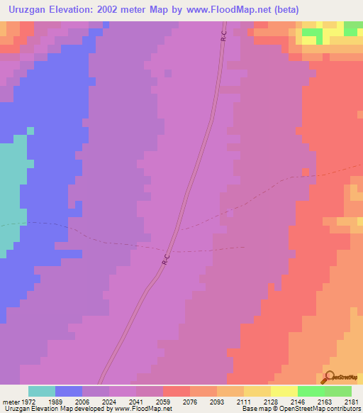 Uruzgan,Afghanistan Elevation Map