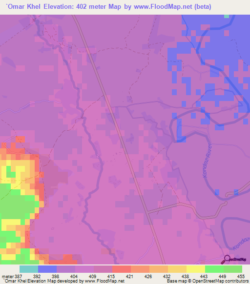 `Omar Khel,Afghanistan Elevation Map