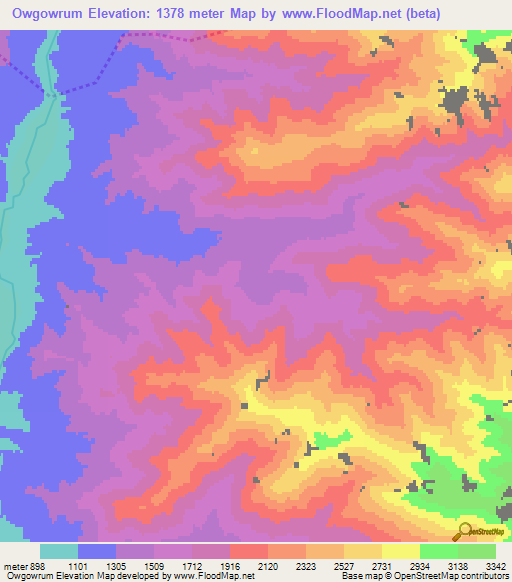 Owgowrum,Afghanistan Elevation Map