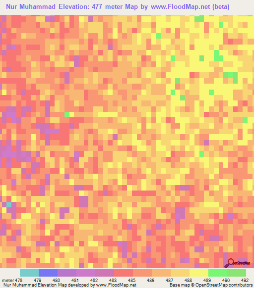 Nur Muhammad,Afghanistan Elevation Map