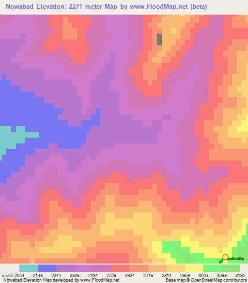 Nowabad,Afghanistan Elevation Map