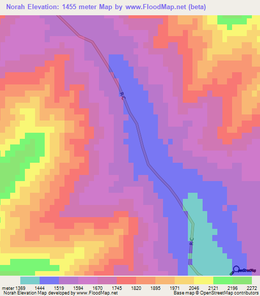Norah,Afghanistan Elevation Map