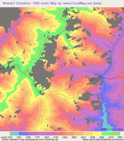 Nishah'i,Afghanistan Elevation Map