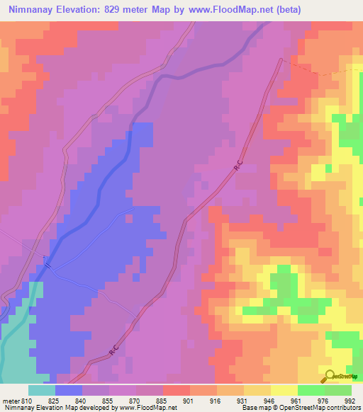 Nimnanay,Afghanistan Elevation Map