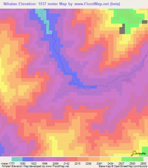 Nihalan,Afghanistan Elevation Map