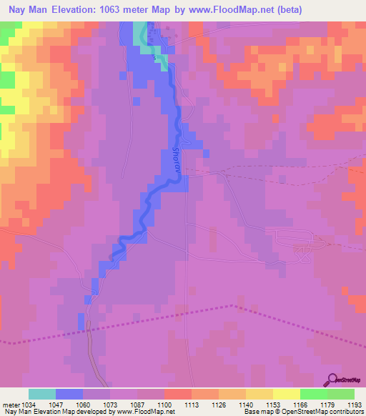 Nay Man,Afghanistan Elevation Map