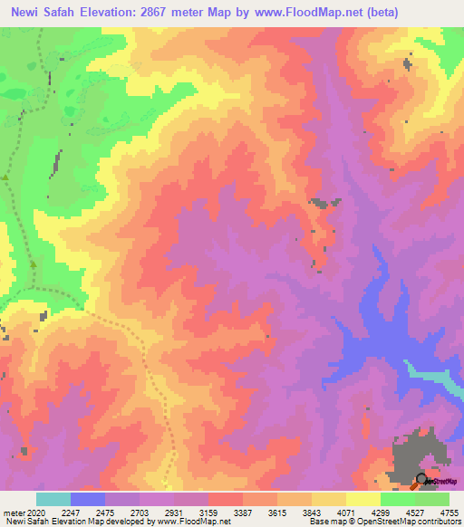 Newi Safah,Afghanistan Elevation Map