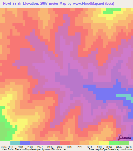 Newi Safah,Afghanistan Elevation Map