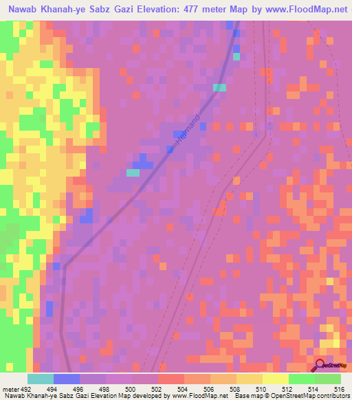 Nawab Khanah-ye Sabz Gazi,Afghanistan Elevation Map