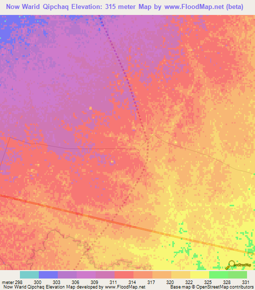 Now Warid Qipchaq,Afghanistan Elevation Map