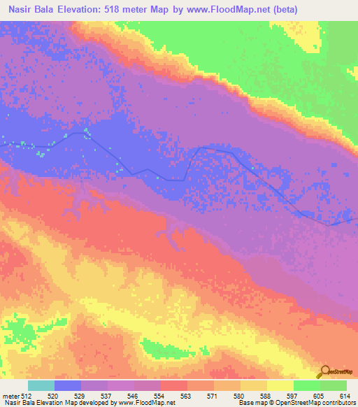 Nasir Bala,Afghanistan Elevation Map