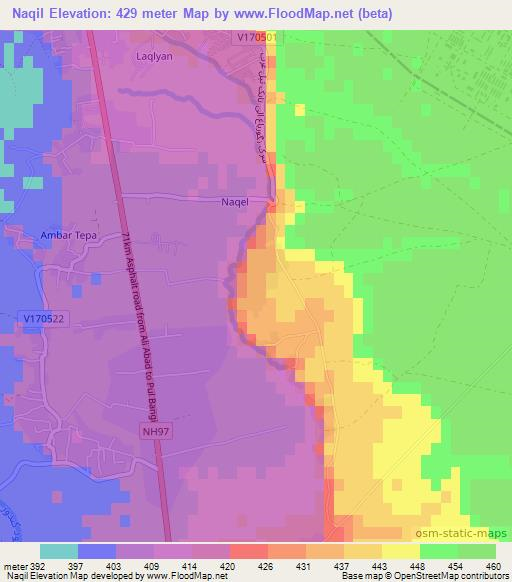 Naqil,Afghanistan Elevation Map