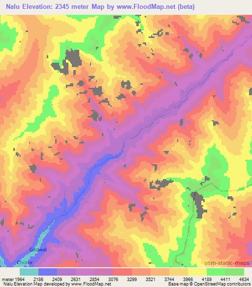 Nalu,Afghanistan Elevation Map