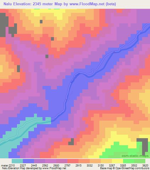 Nalu,Afghanistan Elevation Map