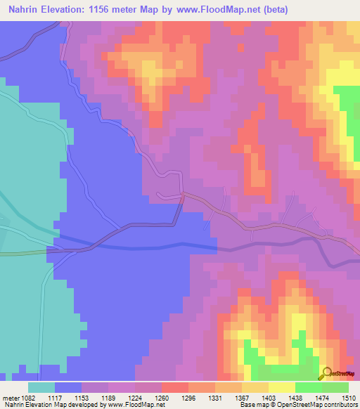 Nahrin,Afghanistan Elevation Map