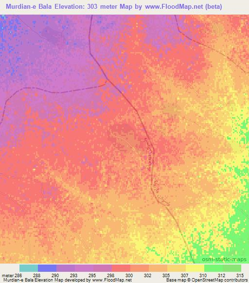 Murdian-e Bala,Afghanistan Elevation Map